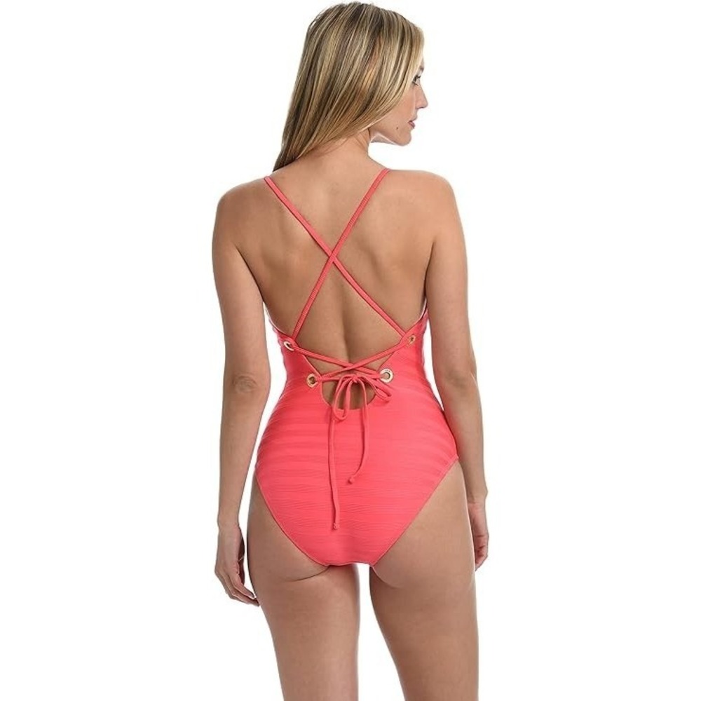 La Blanca Women's Rouched Body Lingerie Mio One Piece Swimsuit, Size 14